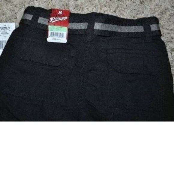 *Cargo Shorts Adjustable Waist sz 18 Plugg Trekker Black Belted 8 Pockets Boys - Picture 6 of 6